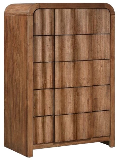 Meridian Furniture Fluted Brown Chest-0
