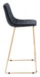 Zuo® Adele Black and Gold Bar Chair-4