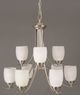 YHD Mirror Lake Brush Nickle/White 9-Lights Chandelier-3