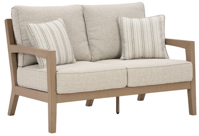 Signature Design by Ashley® Hallow Creek Driftwood Fabric/Resin Outdoor Loveseat with Cushion-0