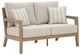 Signature Design by Ashley® Hallow Creek Driftwood Fabric/Resin Outdoor Loveseat with Cushion-0