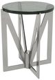 Riverside Furniture Jano Silver Round Glass Top Side Table with Forged Metal Base-0