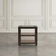 Jofran Inc. Urban Icon Glass Top Chairside Table with Merlot Base-1