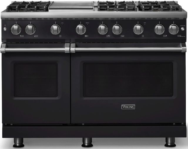 Viking® 5 Series 48" Onyx Pro Style Gas (LP) Range with Polished Chrome Trim-0
