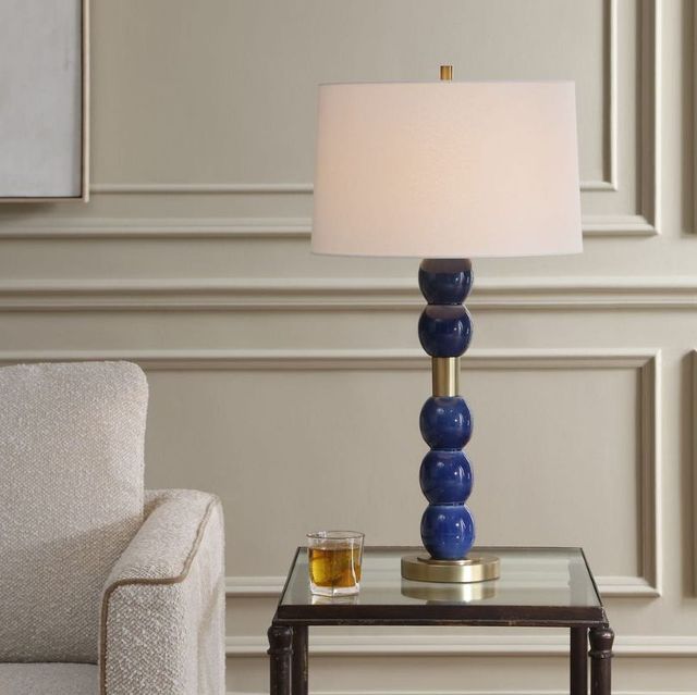 Uttermost® Bellore Denim Blue Glaze Table Lamp-1