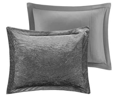 Olliix by Intelligent Design Felicia Grey King/California King Velvet Comforter Set-1