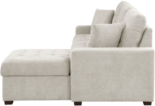 Homelegance® Waitsfield 2-Piece Beige Right Arm Facing Sectional with Pull-out Bed and Hidden Storage-3