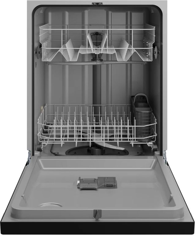 GE® 24" Black Front Control Built-In Dishwasher-2