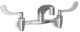 Elkay Chrome Foodservice 8" Centerset Wall Mount Faucet with Wristblade Handles and Offset Inlets Stop-0