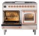 Ilve® Nostalgie II Noblesse 40'' Antique White Pro Style Dual Fuel Range with Copper Trim-3