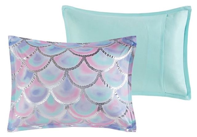 Olliix by Mi Zone Pearl Aqua and Purple Twin/Twin XL Metallic Printed Reversible Comforter Set-4