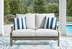 Signature Design by Ashley® Rainier Ranch Brown/Beige Teak Outdoor Loveseat-4