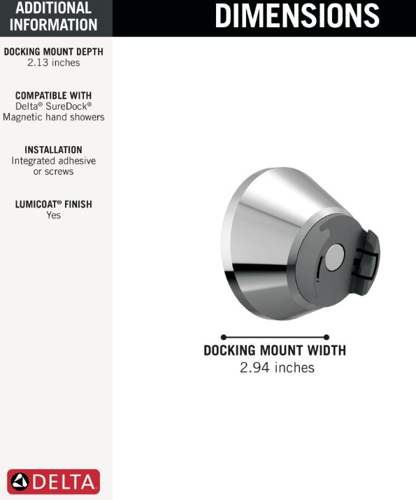 Delta SureDock™ Lumicoat® Chrome Magnetic Docking Mount-2