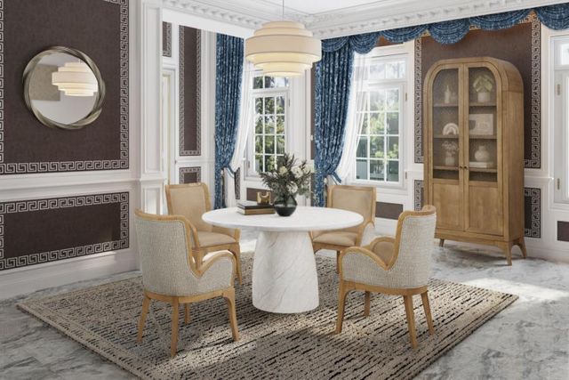 Bernards Tapestry White Cement Dining Table-1