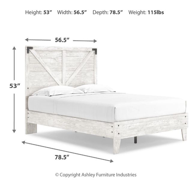 Signature Design by Ashley® Shawburn Dark Charcoal Gray/White Full Platform Bed-2