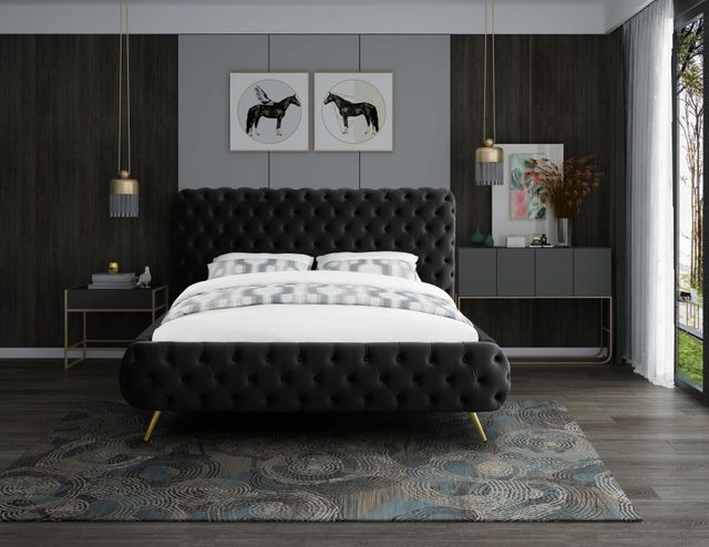 Meridian Furniture Delano Black Velvet King Bed-2