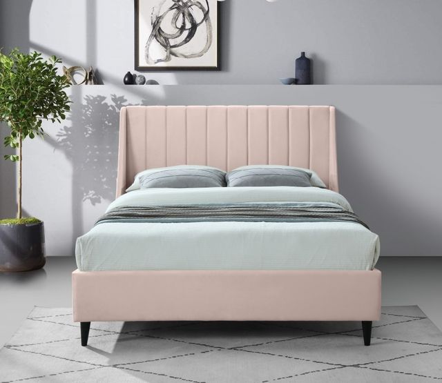 Meridian Furniture Eva Pink Velvet Queen Bed-2