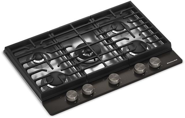 KitchenAid® 30" Black Ore Gas Cooktop with 5 Burners and Integrated Wok Grate-1