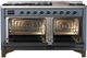 Ilve® Majestic III 60" Blue Gray Pro Style Dual Fuel Liquid Propane Range with Triple Glass Door and Burnished Trim-1