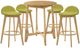 Armen Living Vera 5-Piece Moss Green/Natural Bar Set-0
