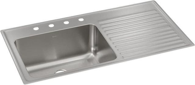 Elkay Lustertone® Classic Lustrous Satin 43" x 22" x 10" 4-Hole Single Bowl Drop-In Sink with Left Drainboard-0