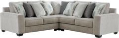 Benchcraft® Ardsley 3-Piece Pewter Curved Sectional