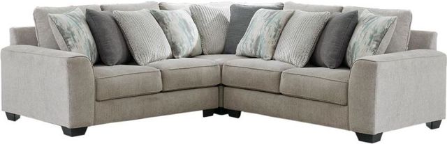 Benchcraft® Ardsley 3-Piece Pewter Curved Sectional