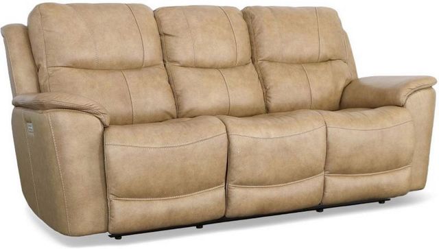 Flexsteel® Cade Beige Power Reclining Sofa with Power Headrests and Lumbar-0