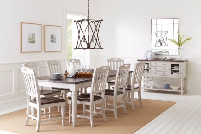Jofran Inc. Orchard Park Brown/Light Gray Slatback Chair-1