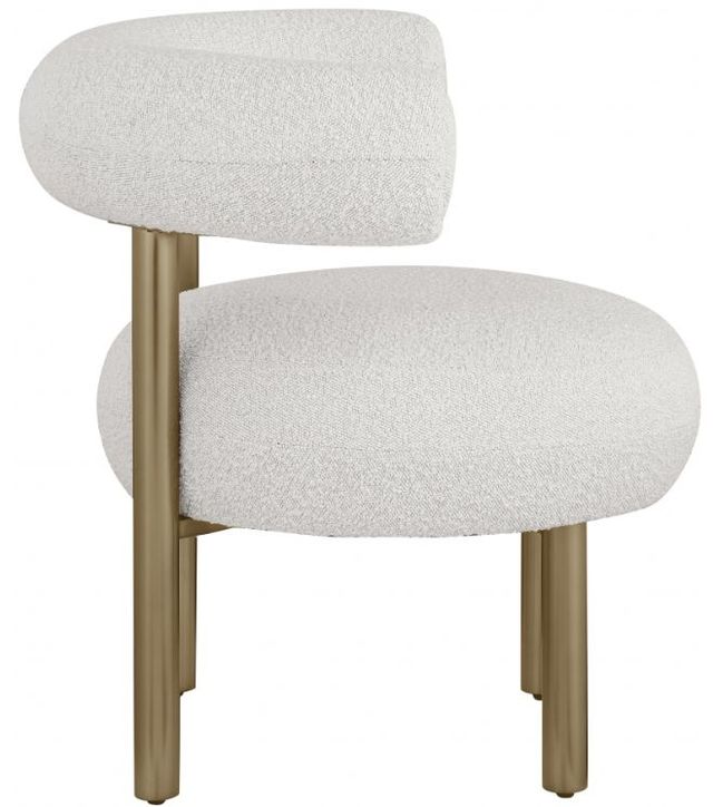 Meridian Furniture Bordeaux Cream/Brushed Brass Boucle Fabric Accent Chair-2