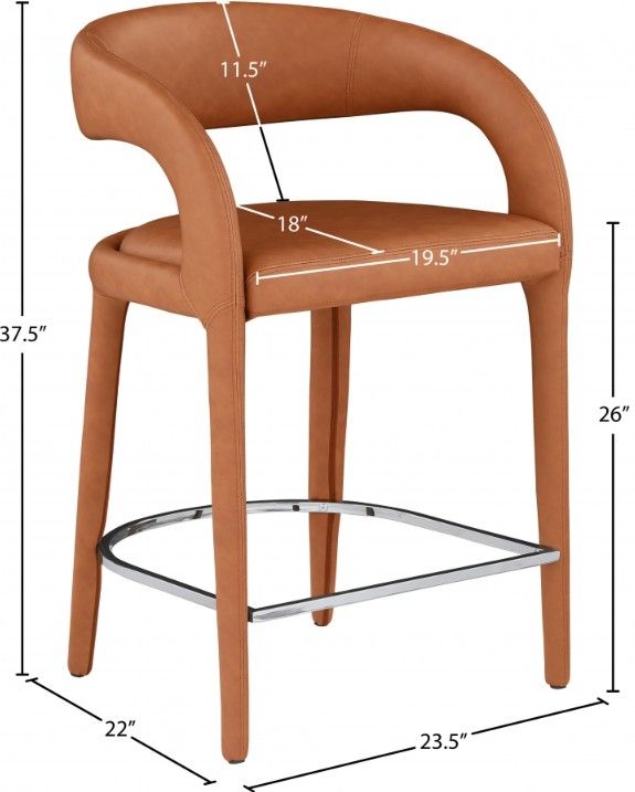 Meridian Furniture Sylvester Cognac Counter Stool-2