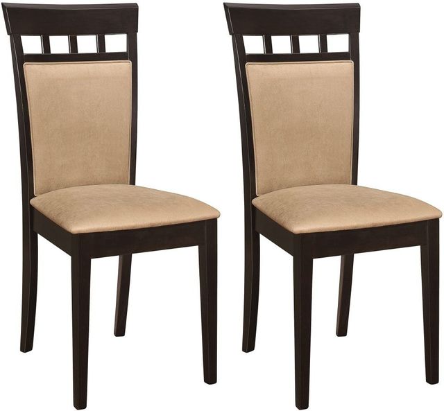 Coaster® Gabriel 2-Piece Cappuccino/Tan Upholstered Side Chairs-3