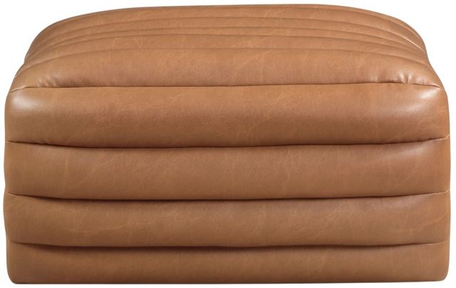 Meridian Furniture Vega Cognac Leather Upholstered Ottoman-1