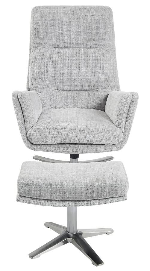 Homelegance® Parker 2-Piece Gray Swivel Chair with Ottoman Set-2