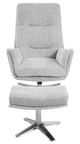 Homelegance® Parker 2-Piece Gray Swivel Chair with Ottoman Set-2