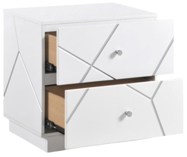 Homelegance® Orlo High Gloss White Nightstand-3