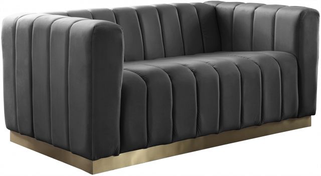 Meridian Furniture Marlon Grey Velvet Loveseat-0