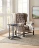 Hooker® Furniture Melange 2-Piece Gray Nesting Table with Black Gunmetal Frame-1