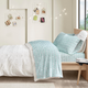 Olliix by Intelligent Design Cozy Soft Aqua Llama Face Twin XL Cotton Novelty Print Flannel Sheet Set-2