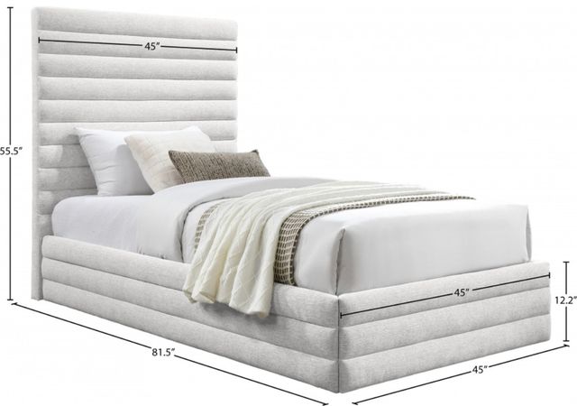 Meridian Furniture Maxwell Cream Twin Upholstered Panel Bed-3