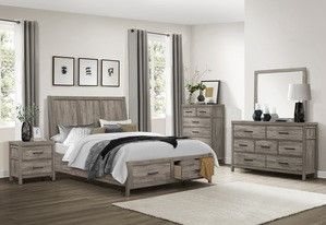 Mazin Furniture Bainbridge Gray Nightstand-3