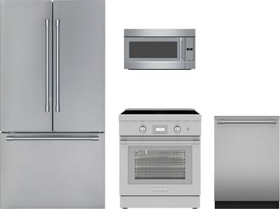 Front view of the Thermador® 4 Piece Stainless Steel Kitchen Package