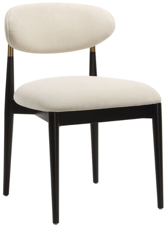 Uttermost® Moxie Matte Black/Off-White Dining Chair-0