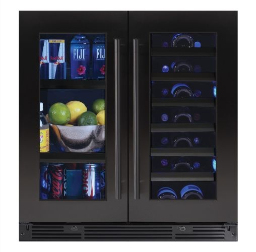 XO 30" Black Stainless Steel Built-In Beverage Center and Wine Cooler-1