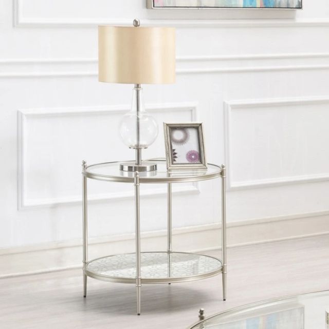 ACME Furniture Zaba Glass Top End Table with Champagne Base-1