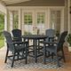 Outdoor 5 Piece Dining Set - 40" Round Counter Height Table with 4 Chairs - Slate Grey-0