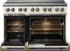 Viking® 5 Series 48" Pure White Pro Style Induction Range with Brushed Brass Trim-1