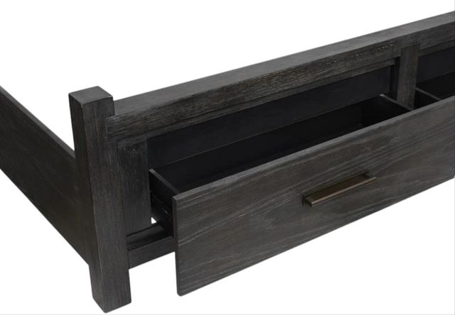 Magnussen Home® Plum Creek Elite Dove/Ravenwood Black California King Upholstered Panel Storage Bed-2