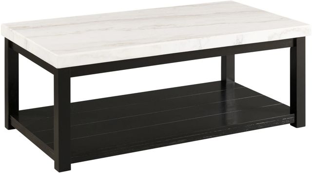 Elements International Marcello White Coffee Table with Black Base-0