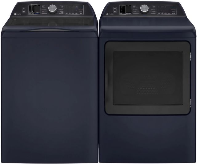GE Profile™ Sapphire Blue Impeller Top Load Washer and Gas Dryer Laundry Pair-0